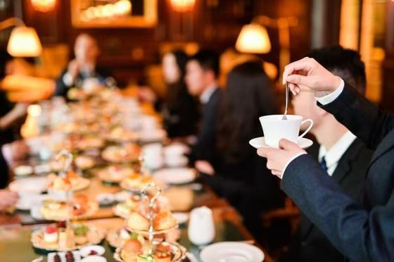 Guests enjoying an afternoon tea service